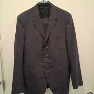 Vintage 60s Men's Classic Sharkskin Dark Grey/Teal Suit